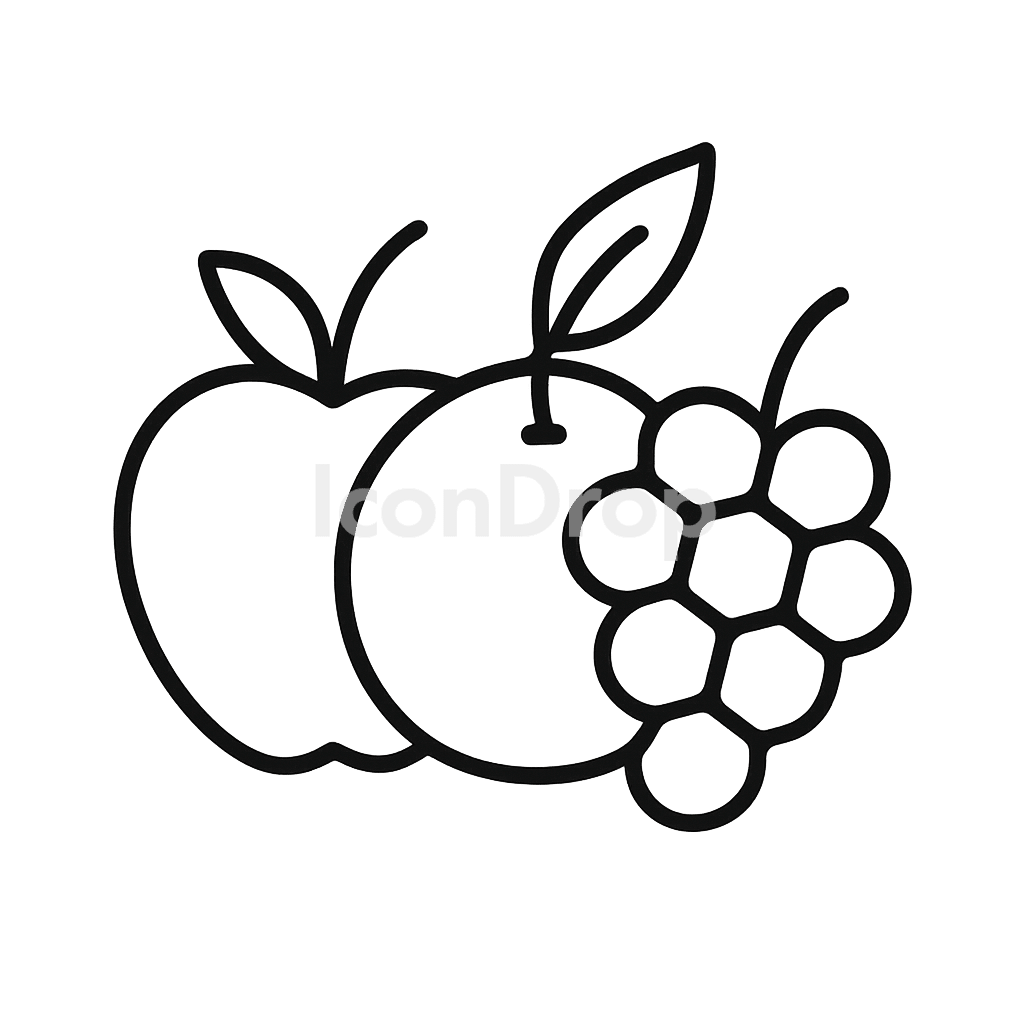 Fresh Fruits Icon Outline