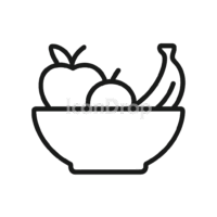 Fruit Bowl Icon Outline