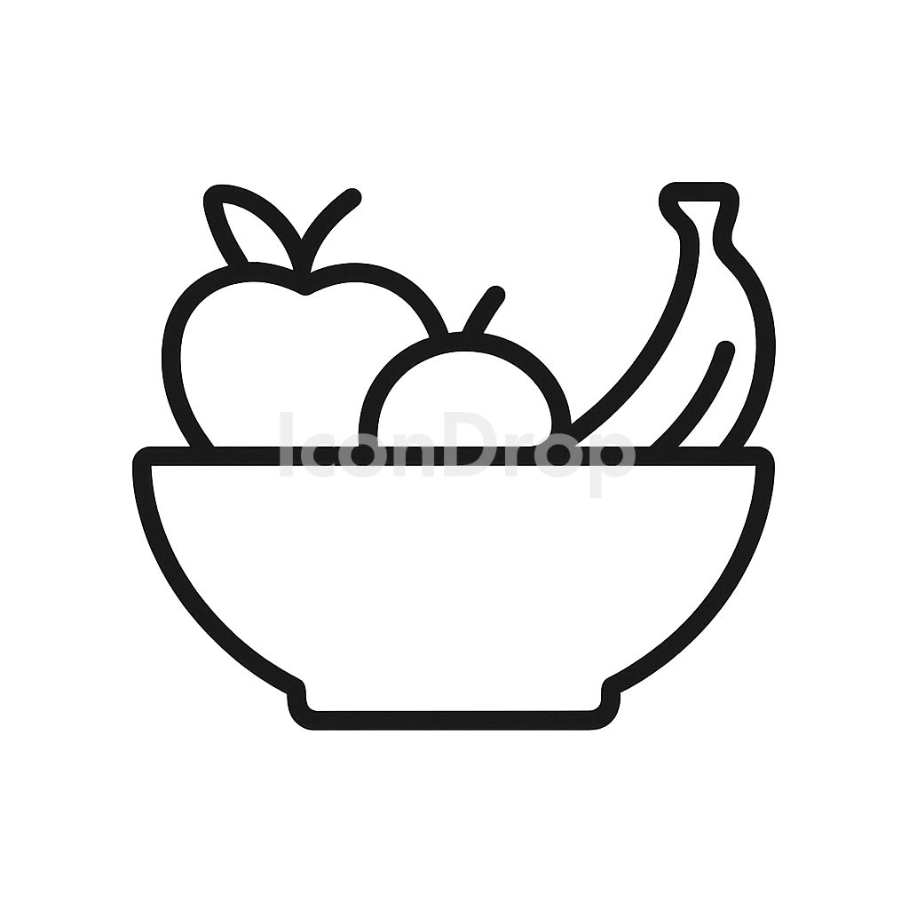 Fruit Bowl Icon Outline