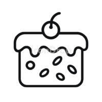 Fruit Cake Icon Outline