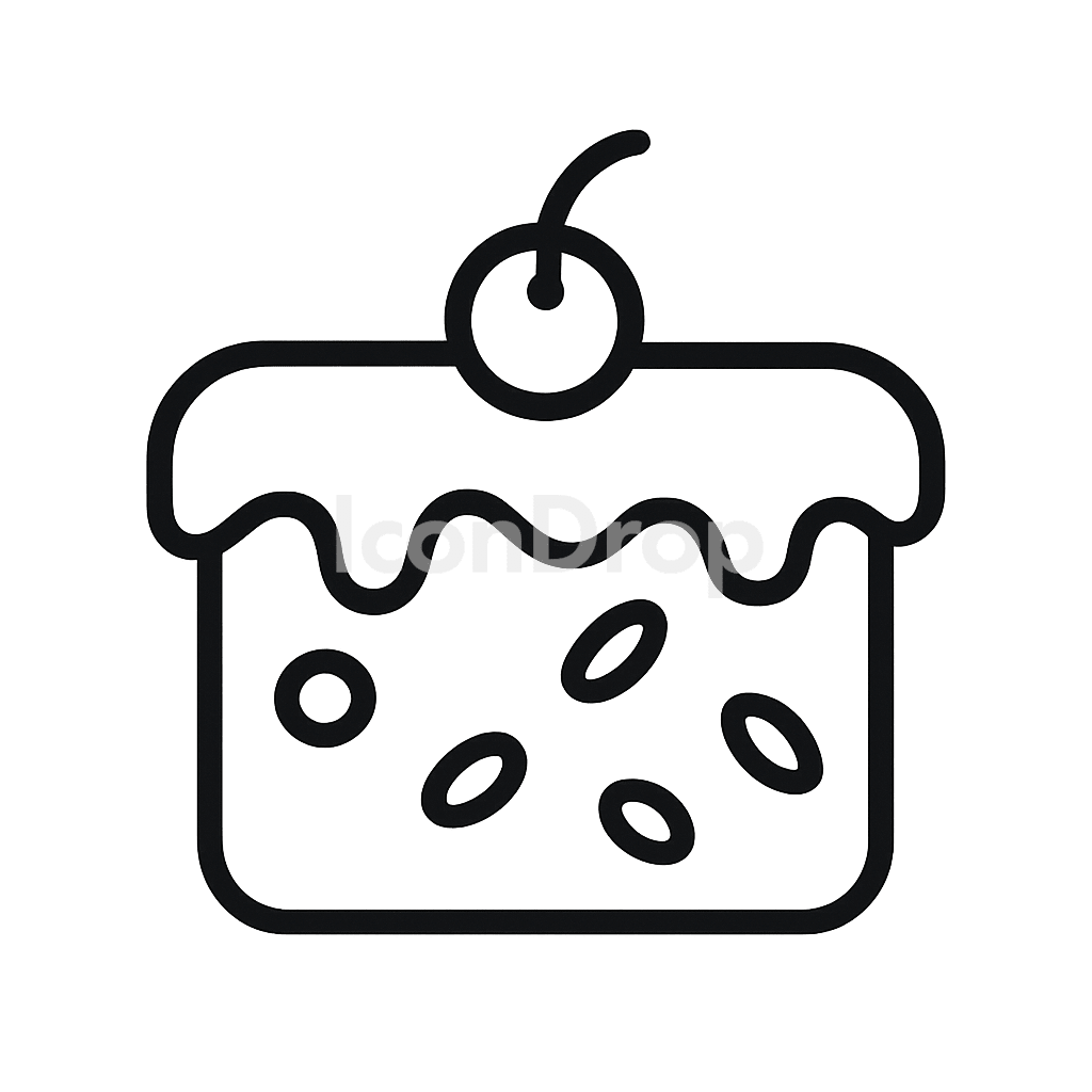 Fruit Cake Icon Outline