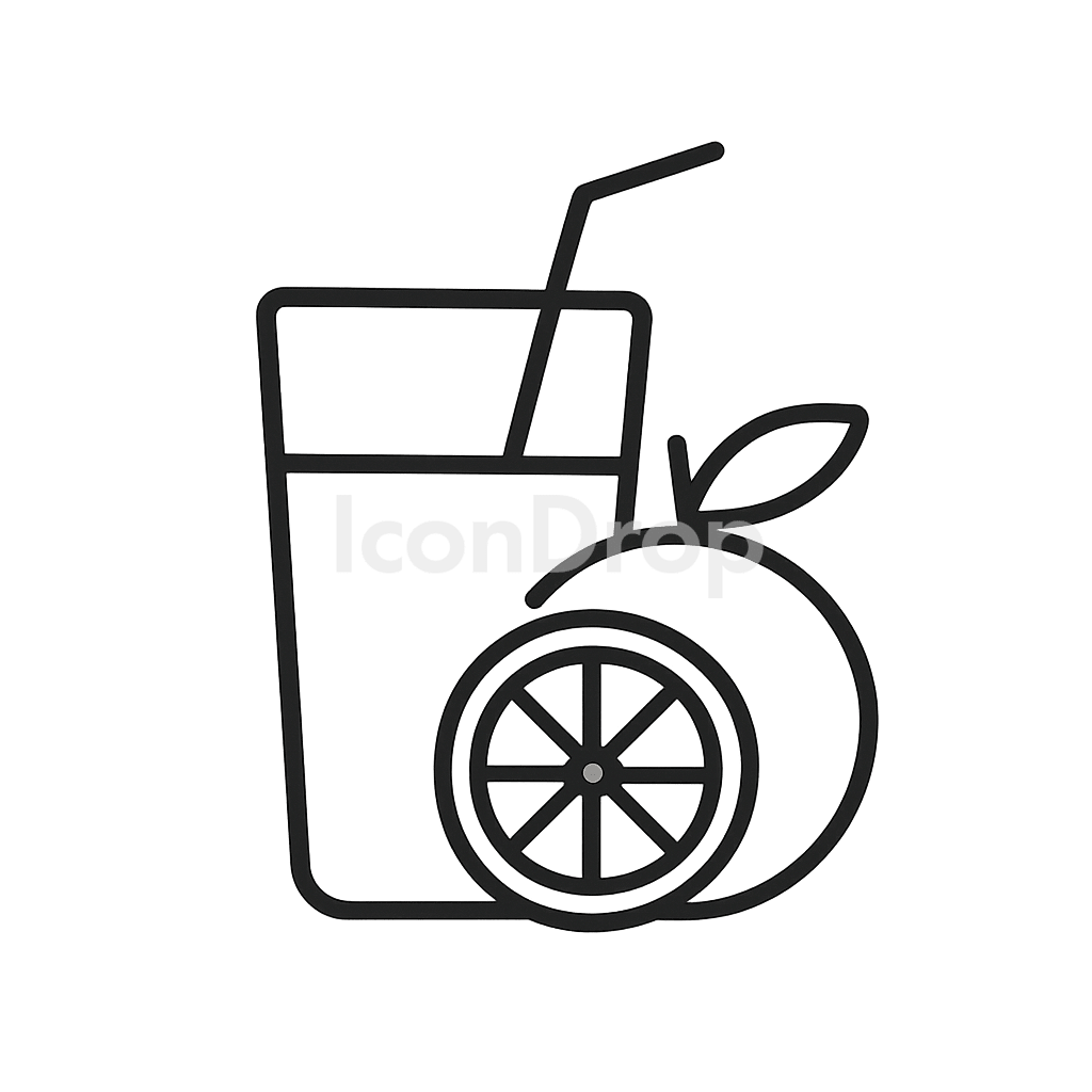 Fruit Juice Icon Outline