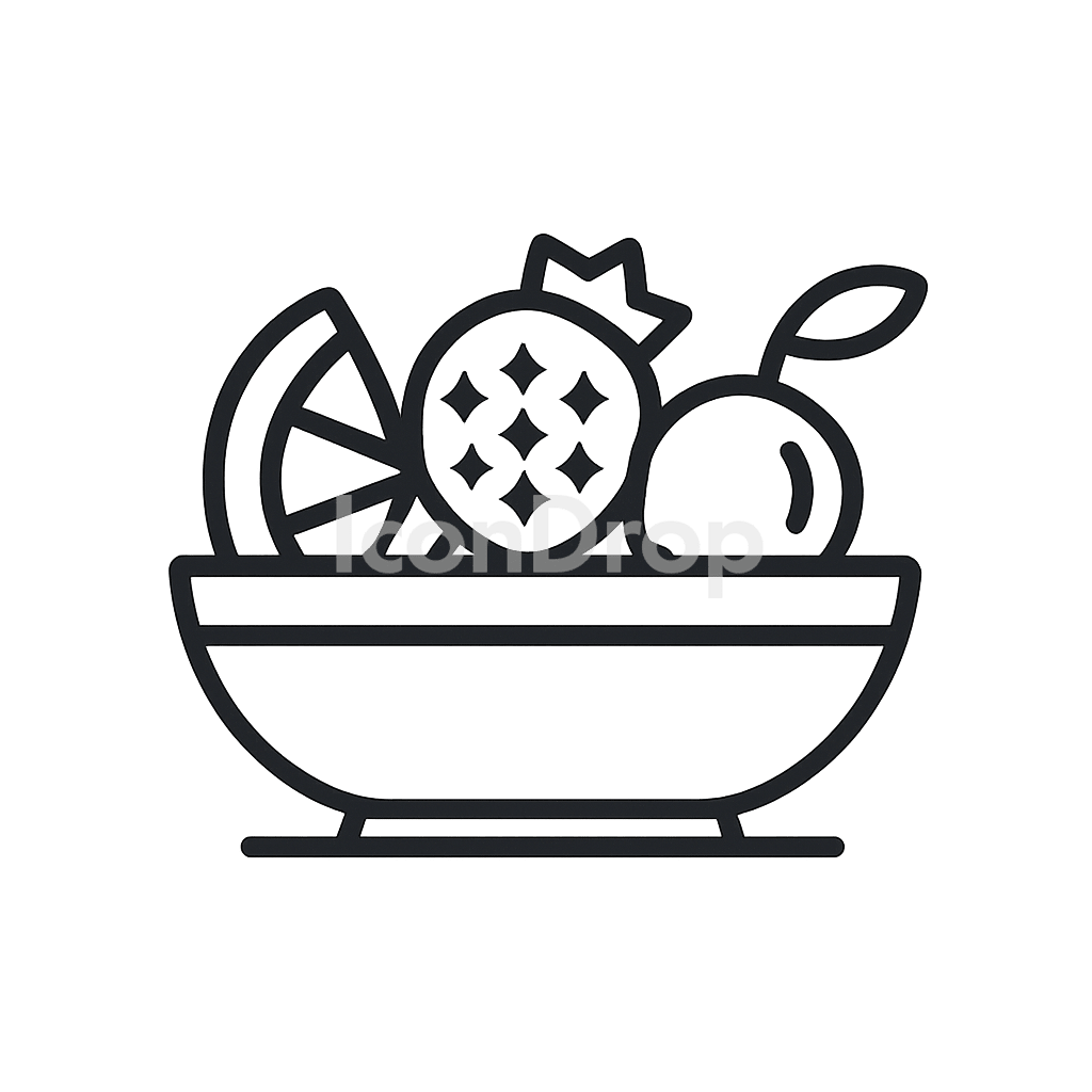 フルーツサラダのアイコン アウトライン