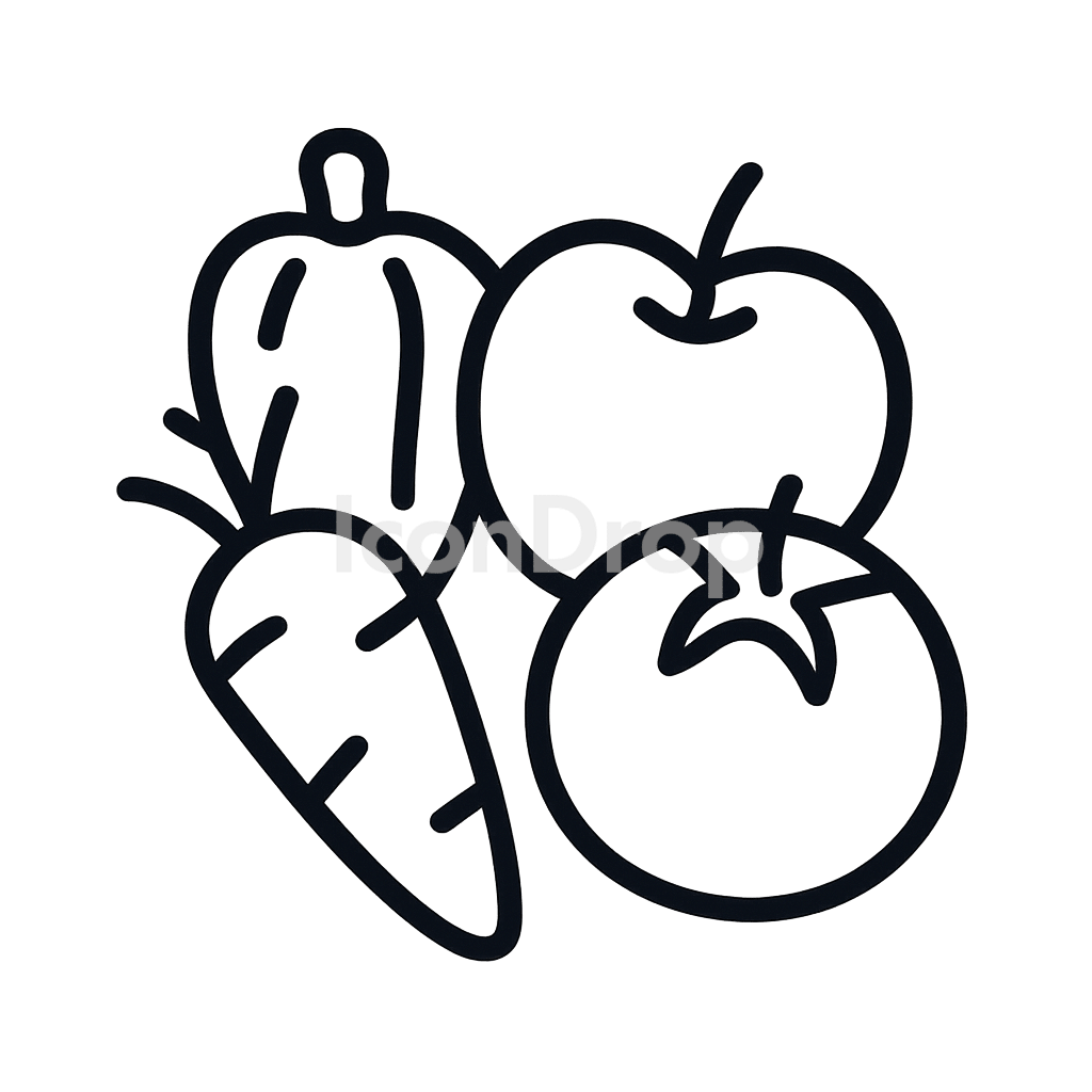 Fruits And Vegetables Icon Outline
