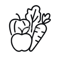 Fruits And Veggies Icon Outline