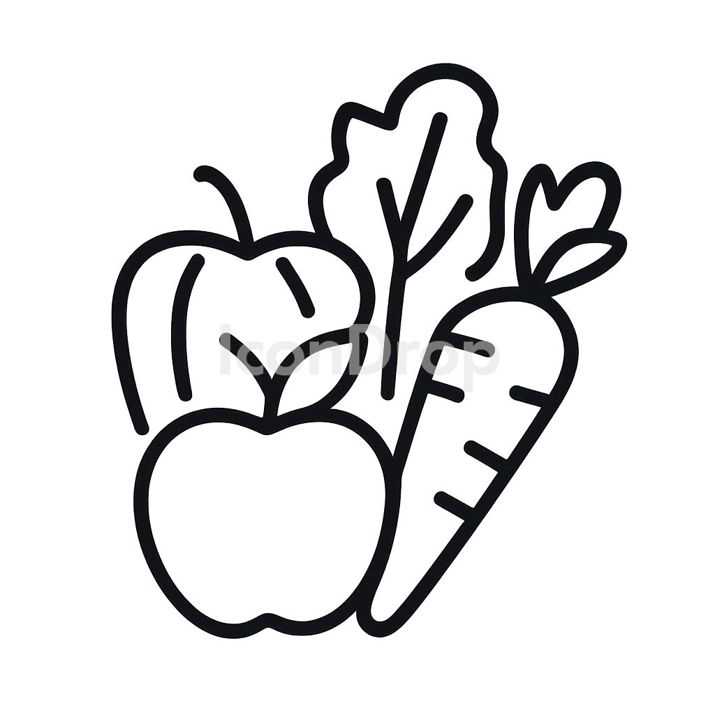 Fruits And Veggies Icon Outline