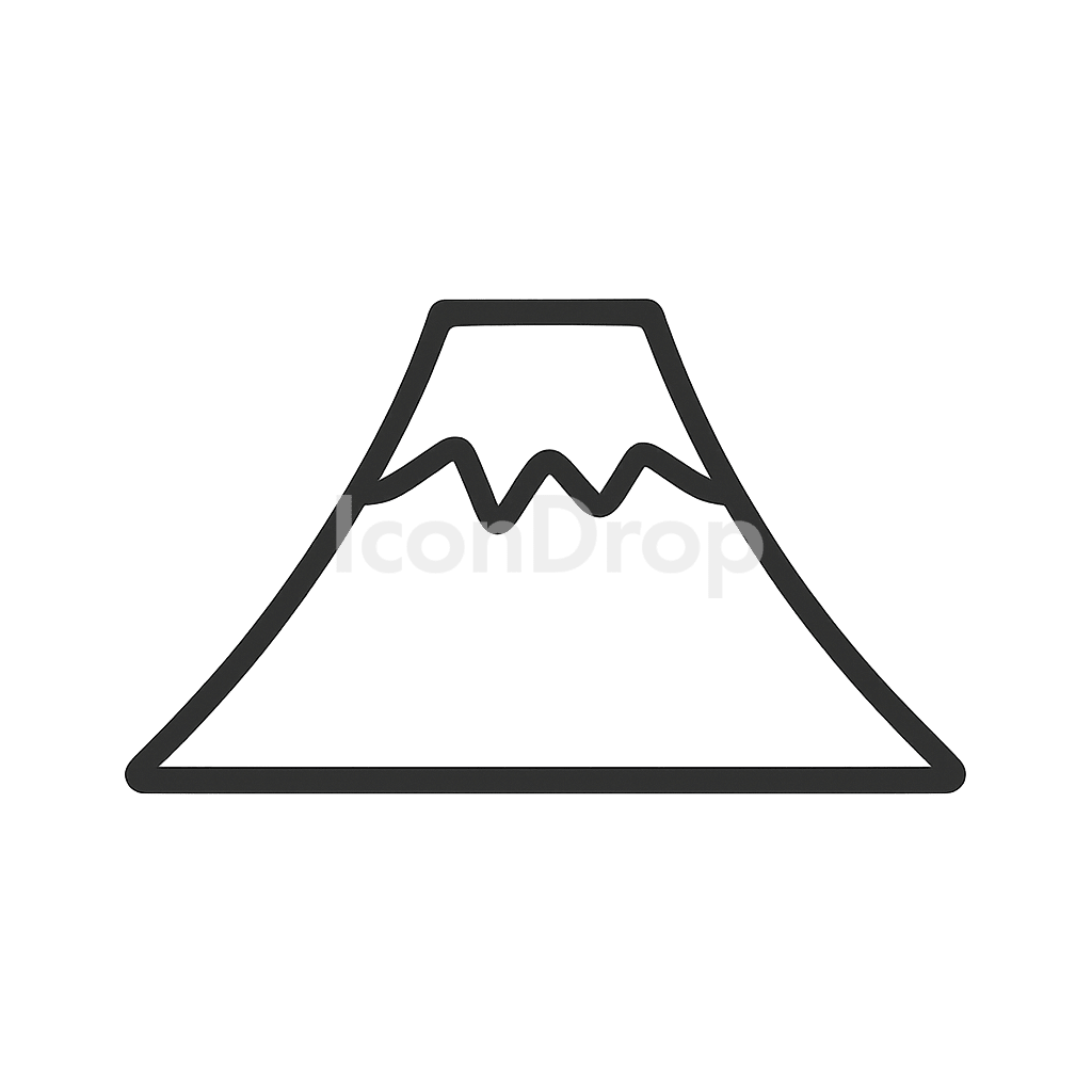 Fuji Mountain Icon Outline