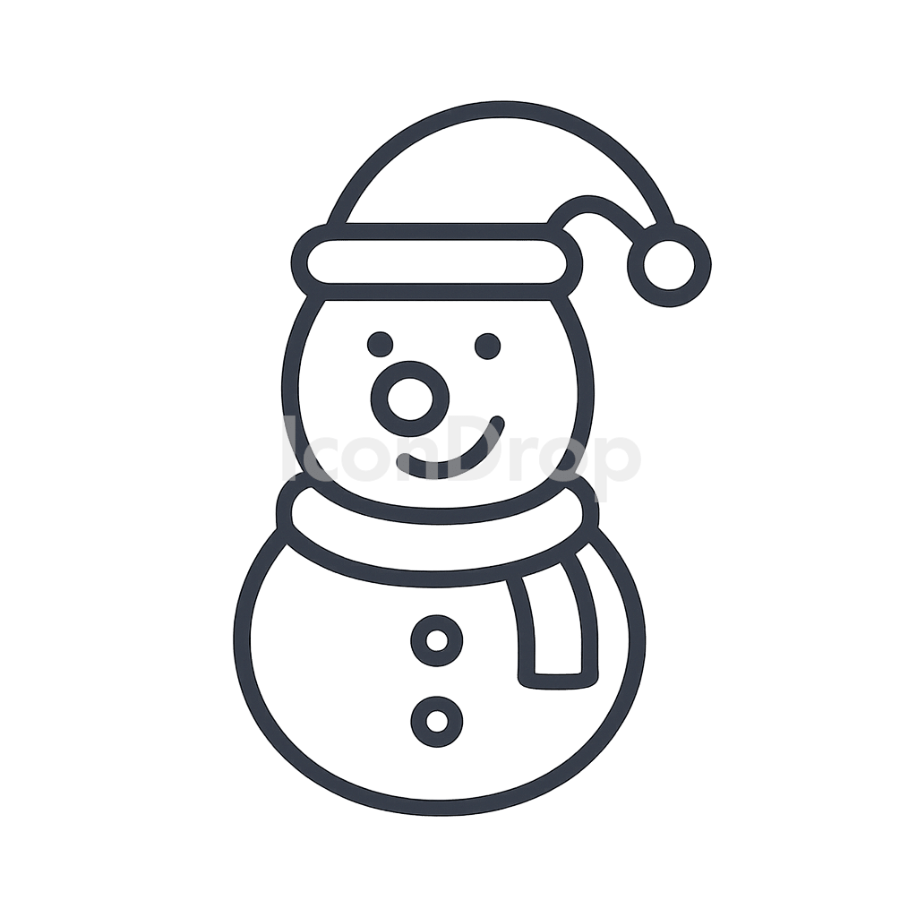 Funny Christmas Icons Free Outline