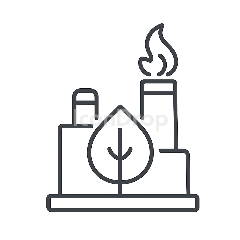 Gas Plant Icon Outline