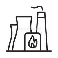 Gas Power Plant Icon Outline