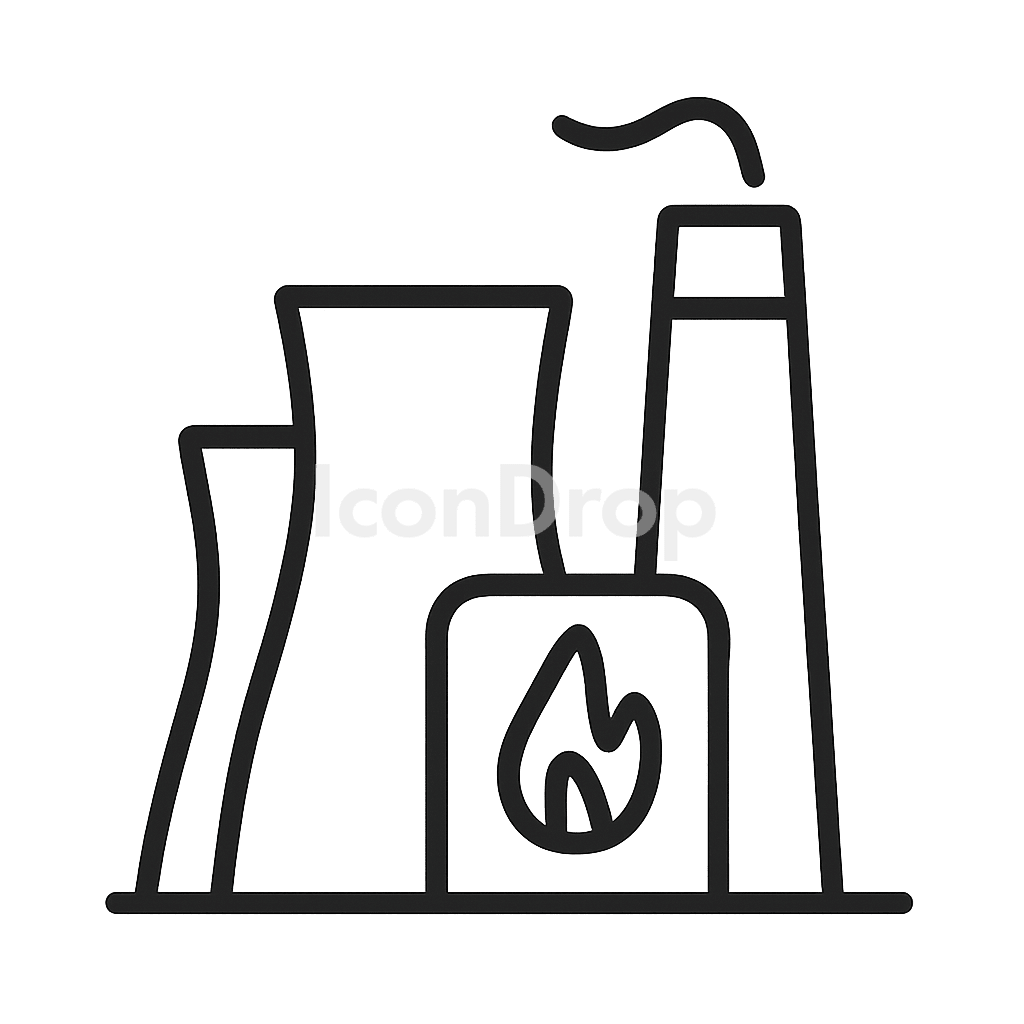 Gas Power Plant Icon Outline