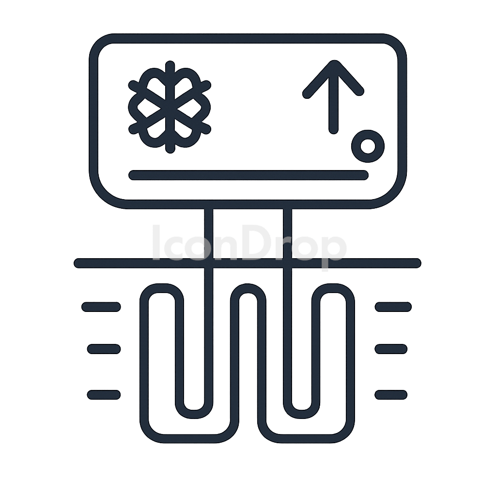Geothermal Heat Pump Icon Outline