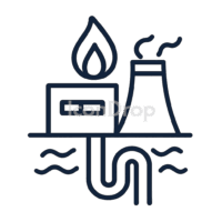 Geothermal Power Plant Icon Outline