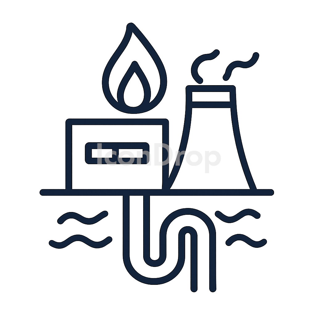 Geothermal Power Plant Icon Outline