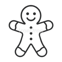 Ginger Bread Man Icon Outline