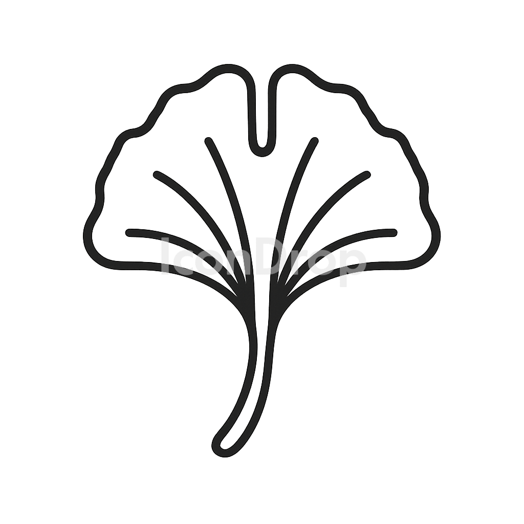 Ginkgo Leaf Icon Outline