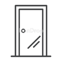Glass Door Icon Outline