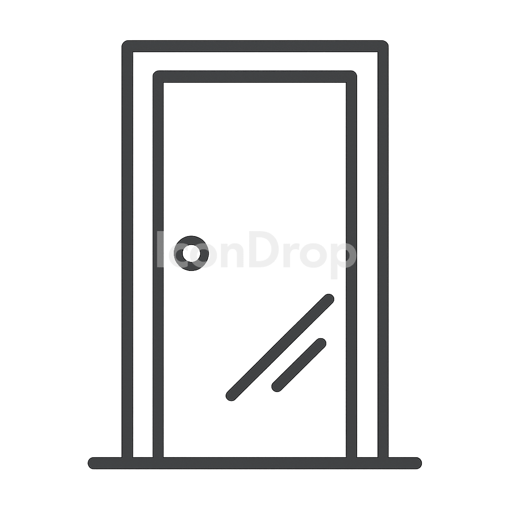 Glass Door Icon Outline