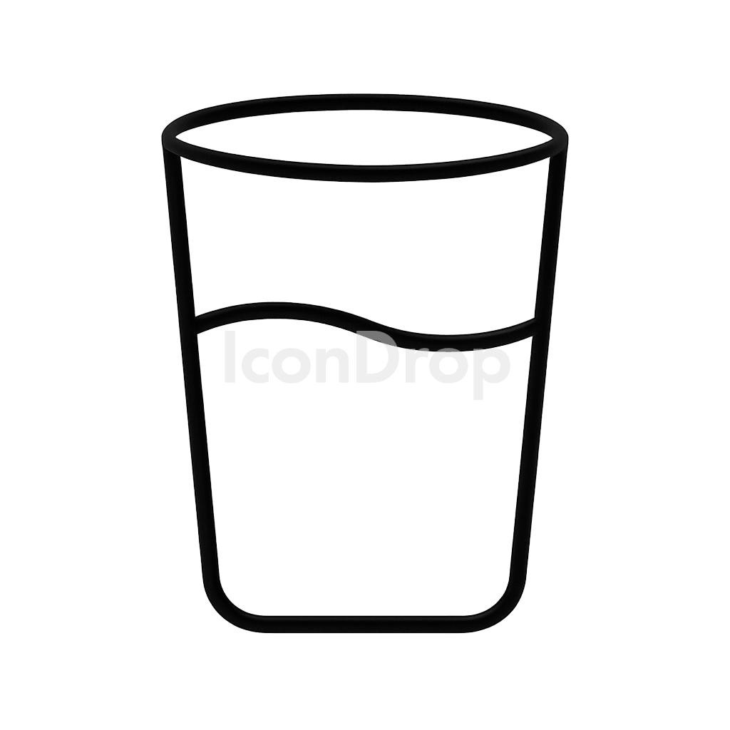 Glass Half Full Icon Outline