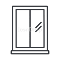 Glass Window Icon Outline
