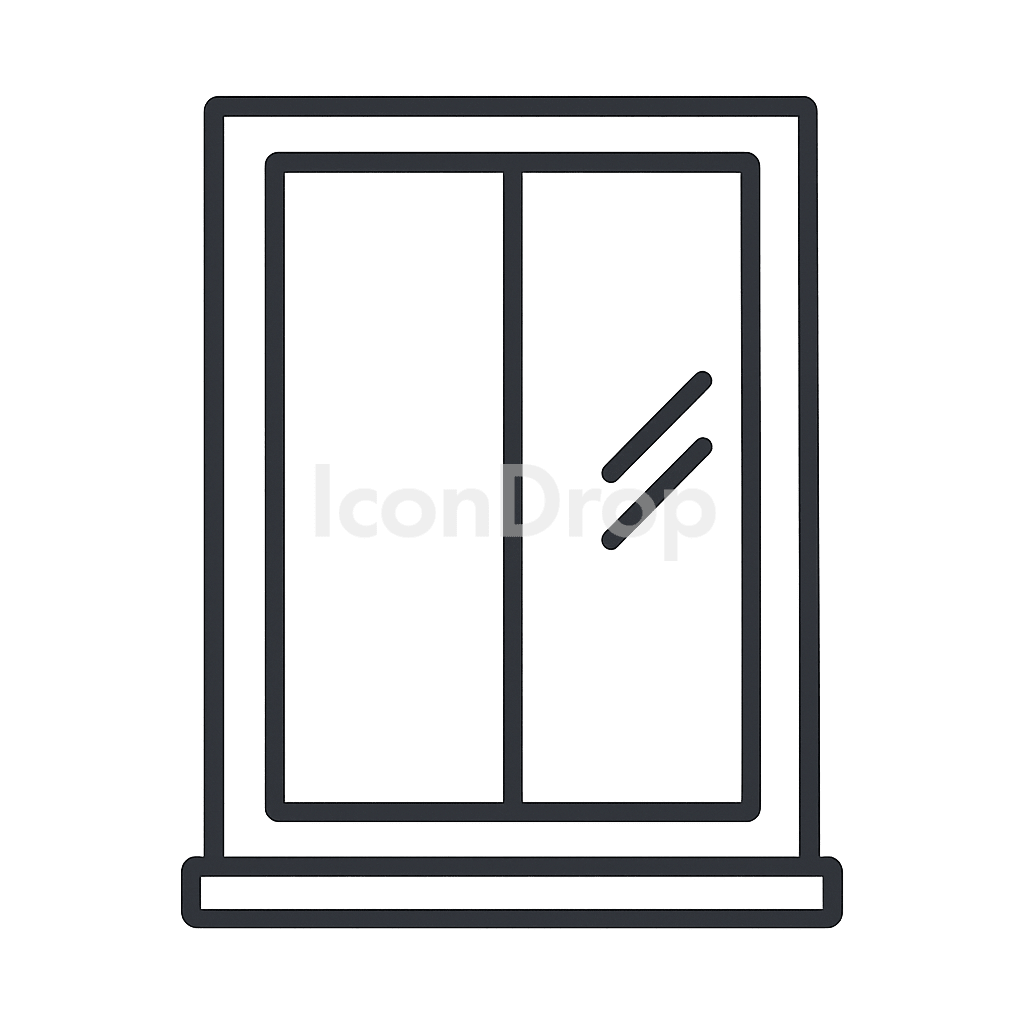 Glass Window Icon Outline
