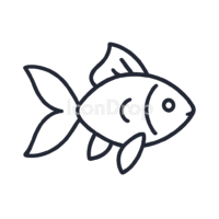 Gold Fish Icon Outline