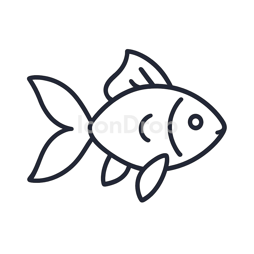 Gold Fish Icon Outline