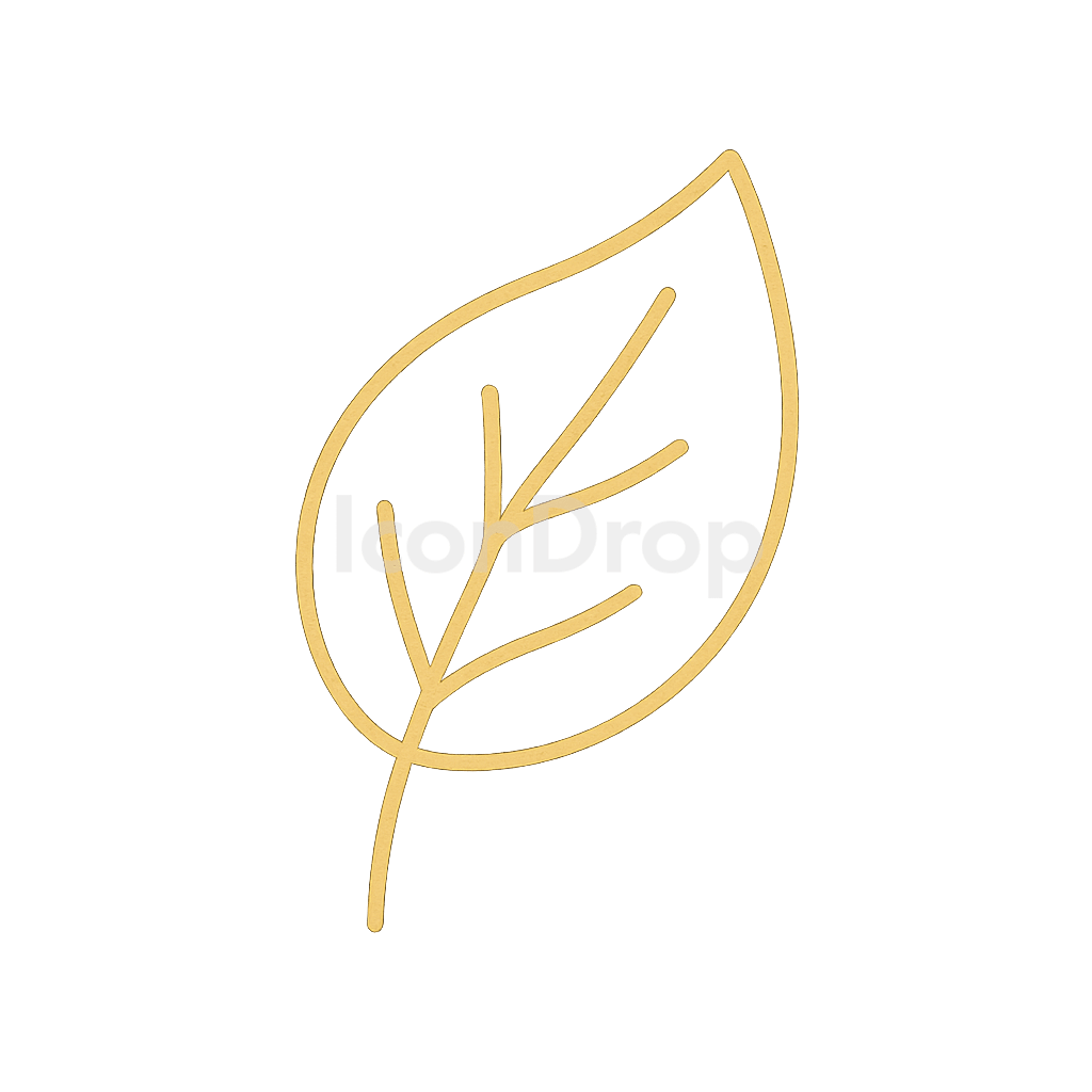 金の葉っぱのアイコン アウトライン