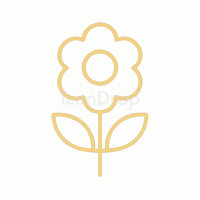 金色の花のアイコン(アウトライン)
