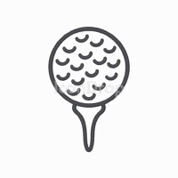 ゴルフボールのアイコン（アウトライン）