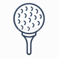 ティー上のゴルフボールのアイコン（アウトライン）