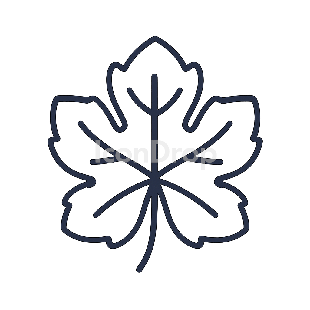 Grape Leaf Icon Outline