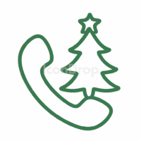 緑のクリスマス電話アイコン（アウトライン）