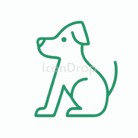緑の犬のアイコン（アウトライン）