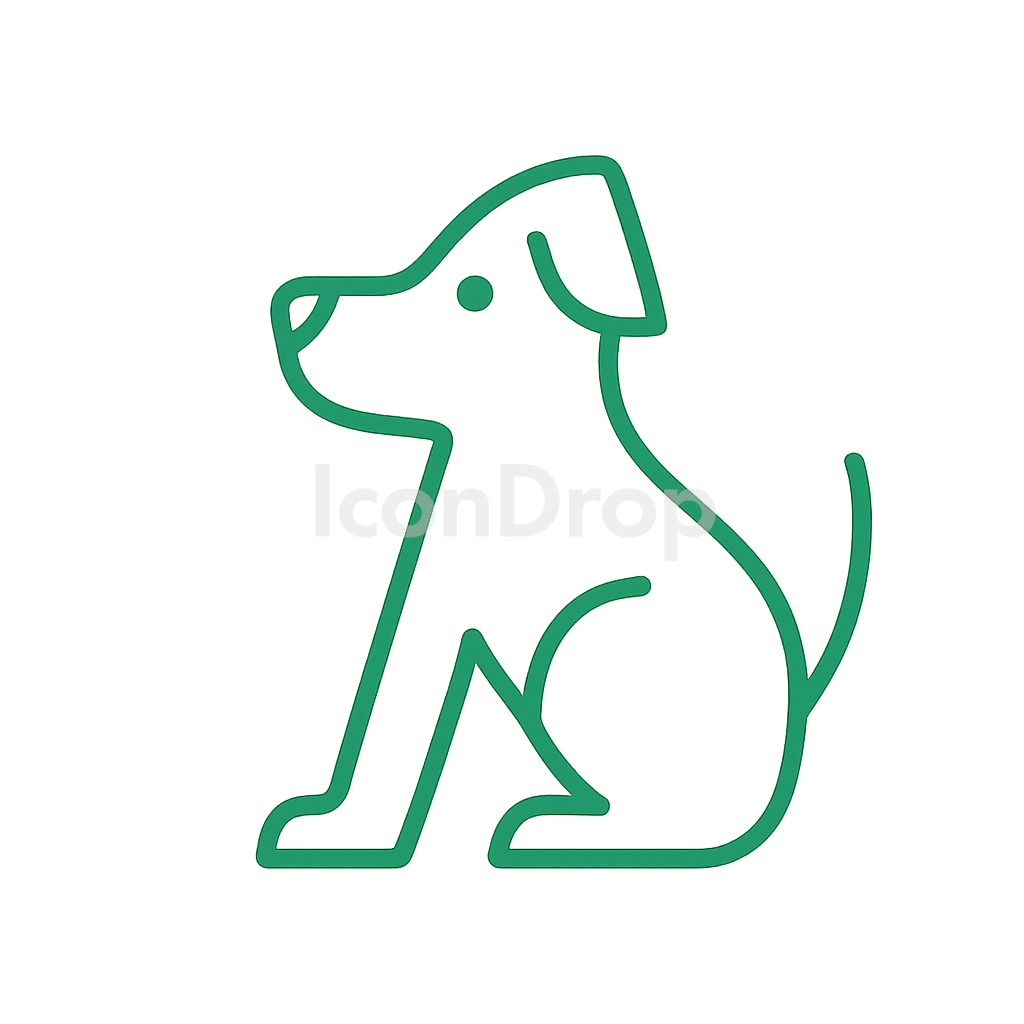 緑の犬のアイコン アウトライン