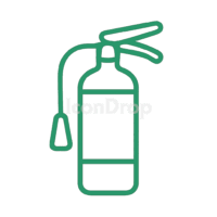 Green Fire Extinguisher Icon Outline