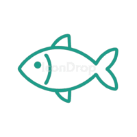 緑の魚のアイコン（アウトライン）