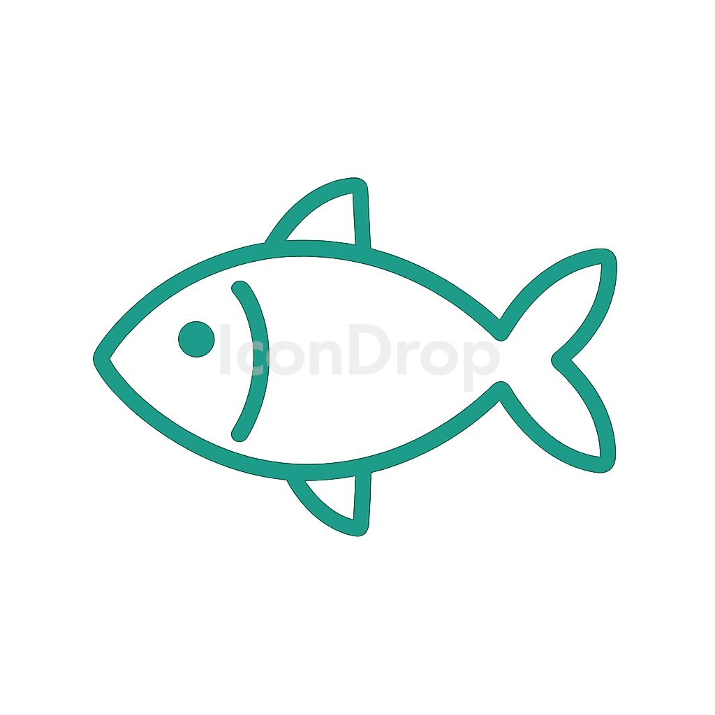 緑の魚のアイコン アウトライン