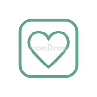 Green Heart App Icon Outline