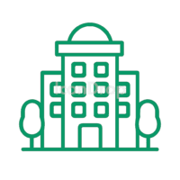 Green Hotel Icon Outline