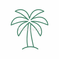 Green Palm Tree Icon Outline