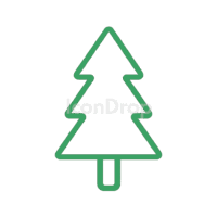 Green Pine Tree Icon Outline