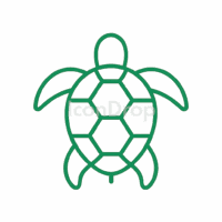 緑のウミガメのアイコン（アウトライン）