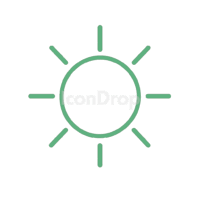 Green Sun Icon Outline