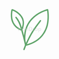 緑茶の葉のアイコン(アウトライン)