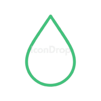 Green Water Drop Icon Outline