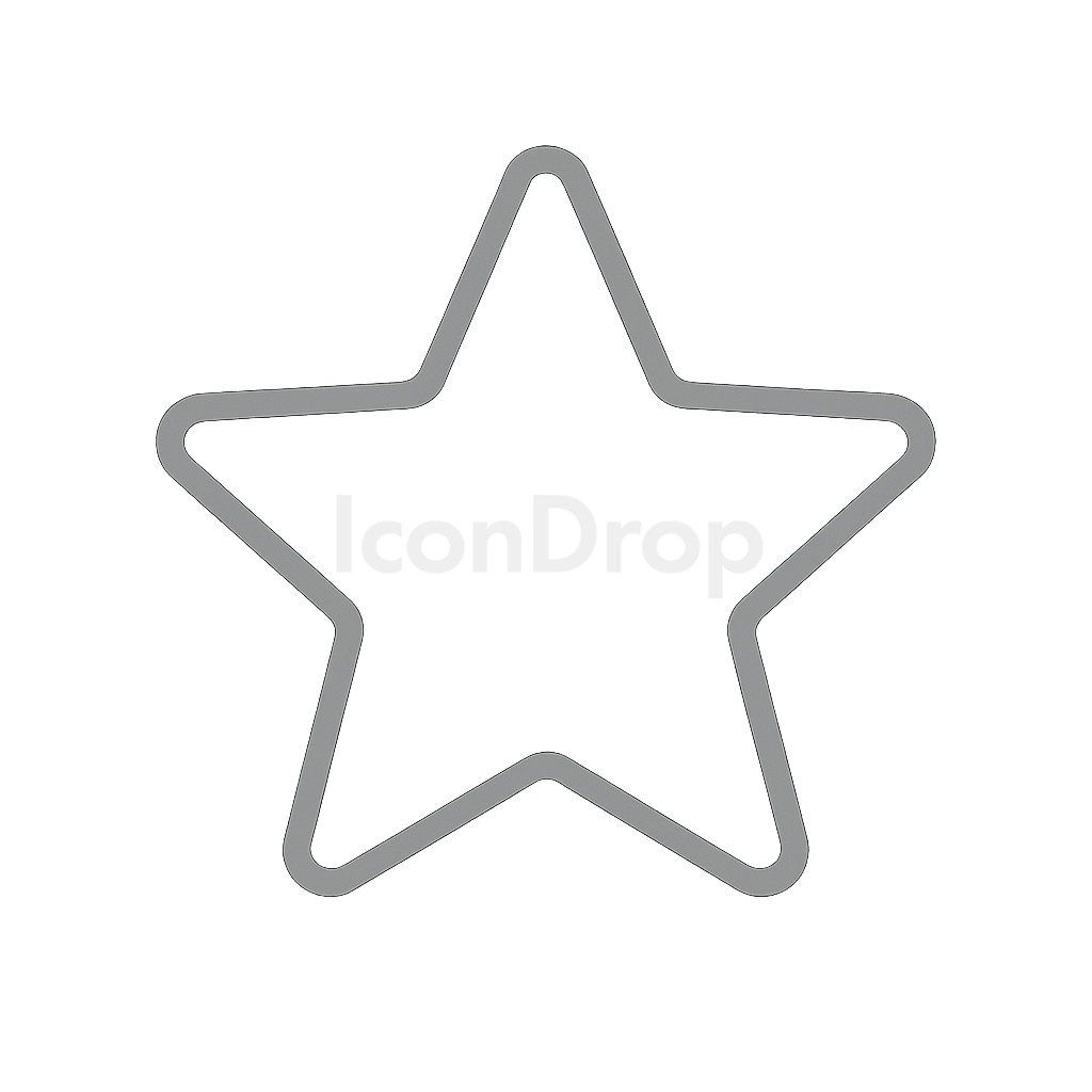 Grey Star Icon Outline