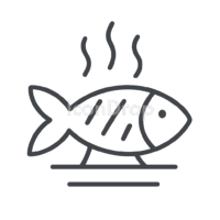 Grilled Fish Icon Outline