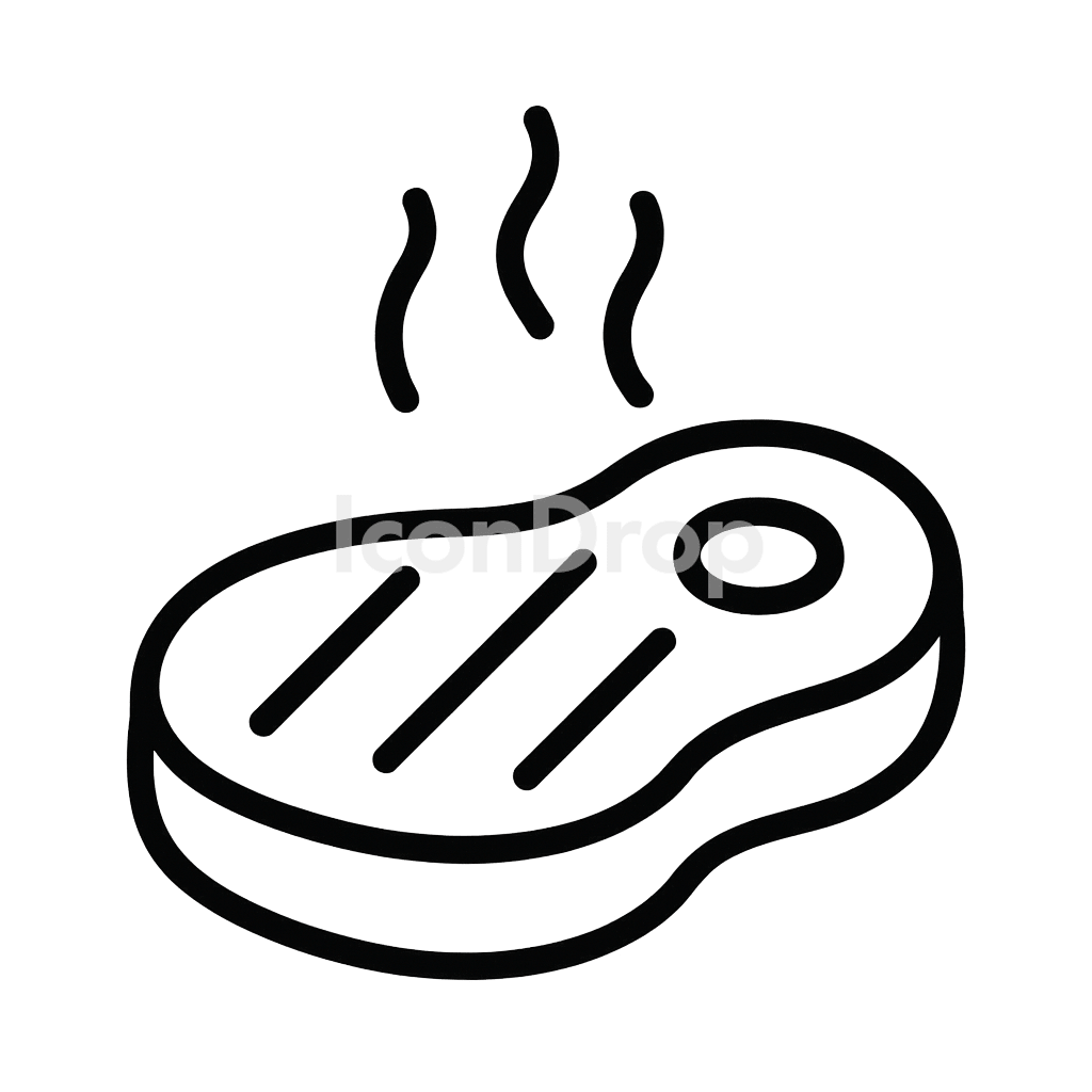 Grilled Meat Icon Outline