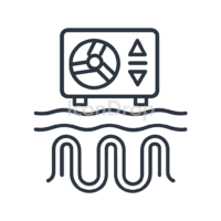 Ground Source Heat Pump Icon Outline
